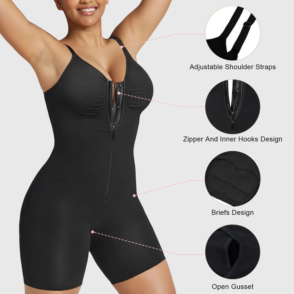 Womens High Elastic Waist Slimming Bodysuit
