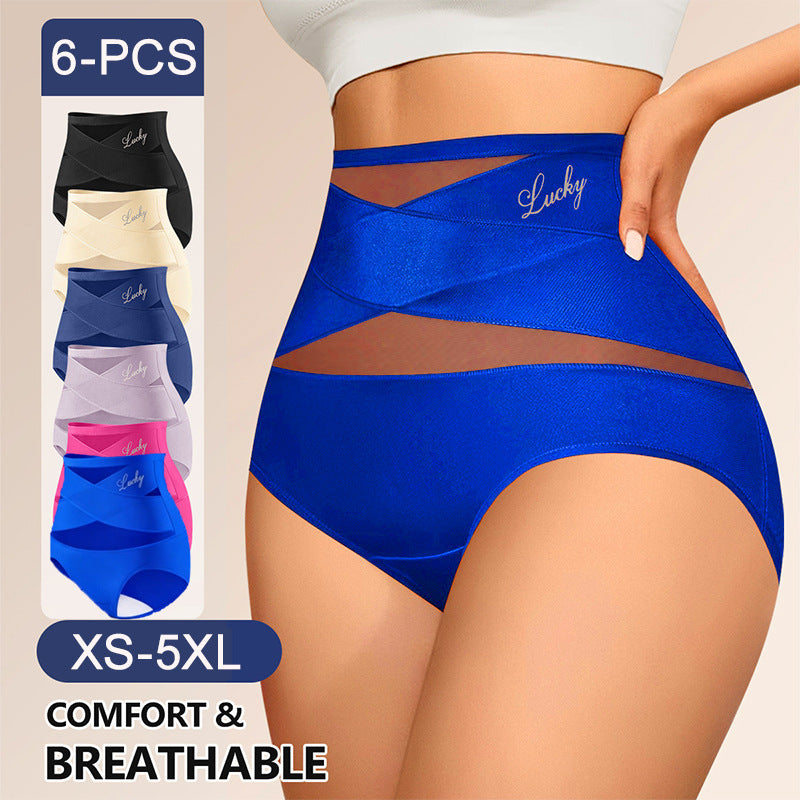 High-waisted abdominal-reinforcing underwear