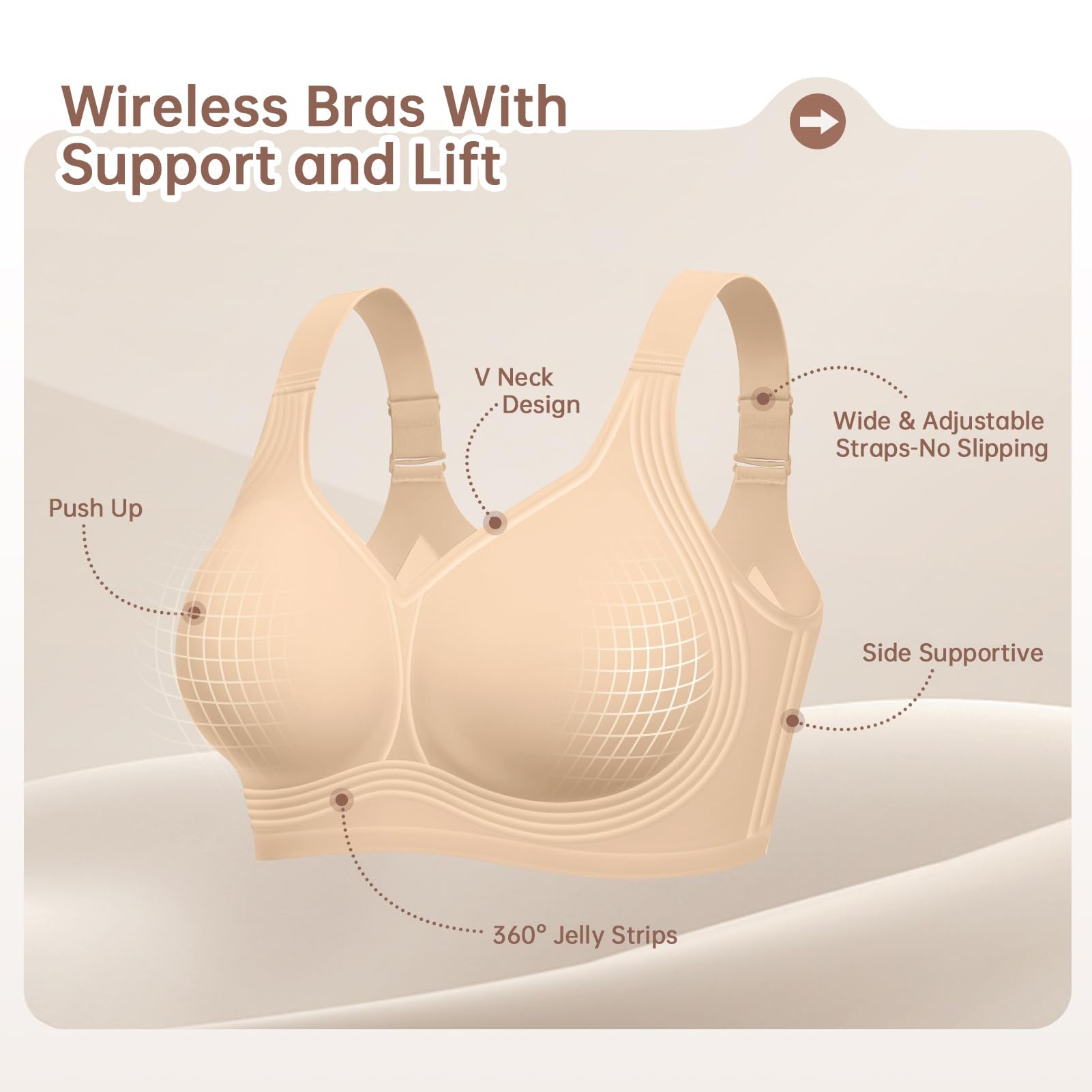 Wireless Seamless Support Bra for Women