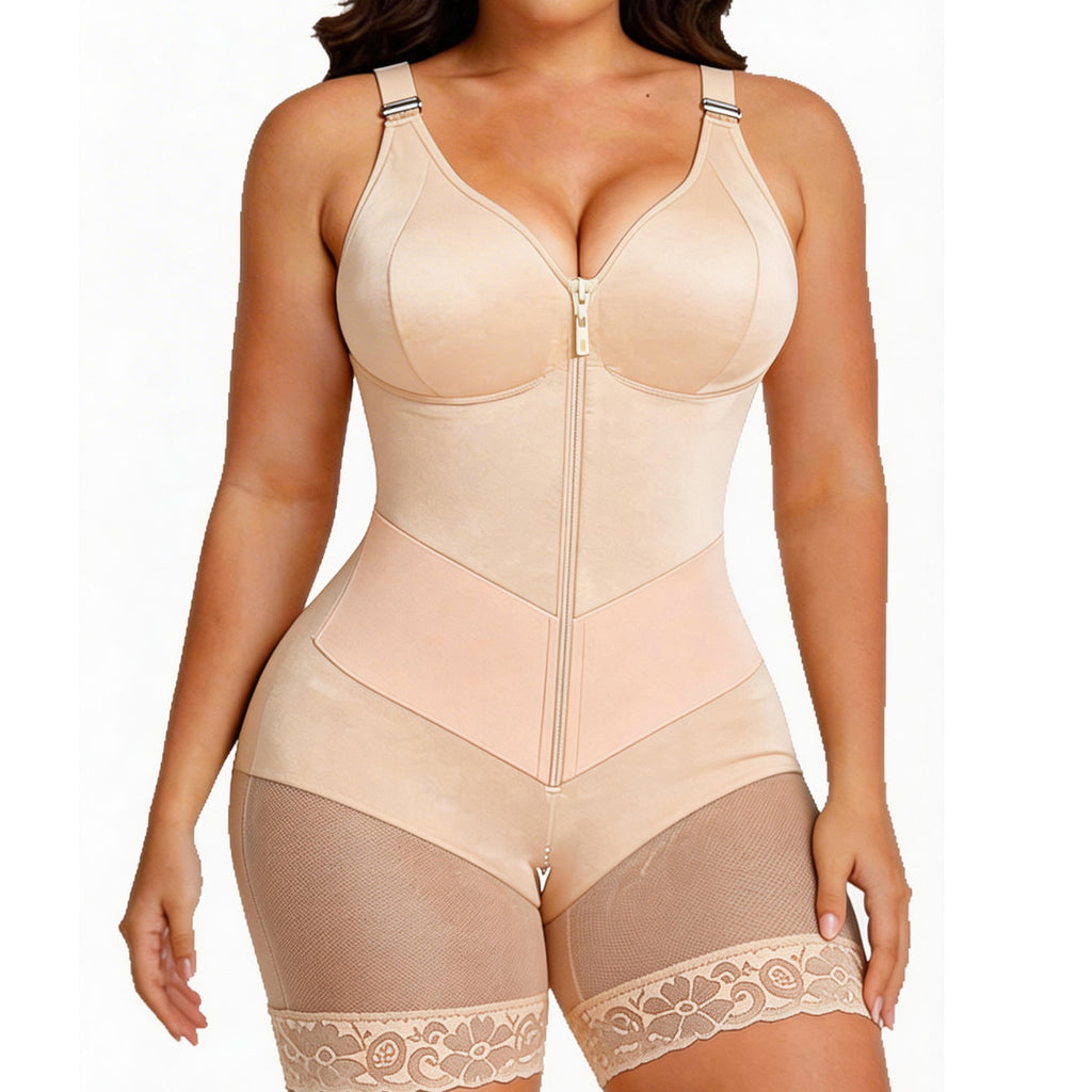 High-waisted lifting and buttock-enhancing body-shaping garment