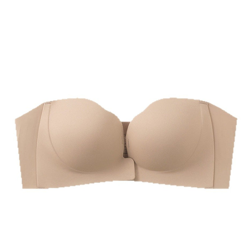 Strapless Front Clasp Push Up Bra Seamless Invisible